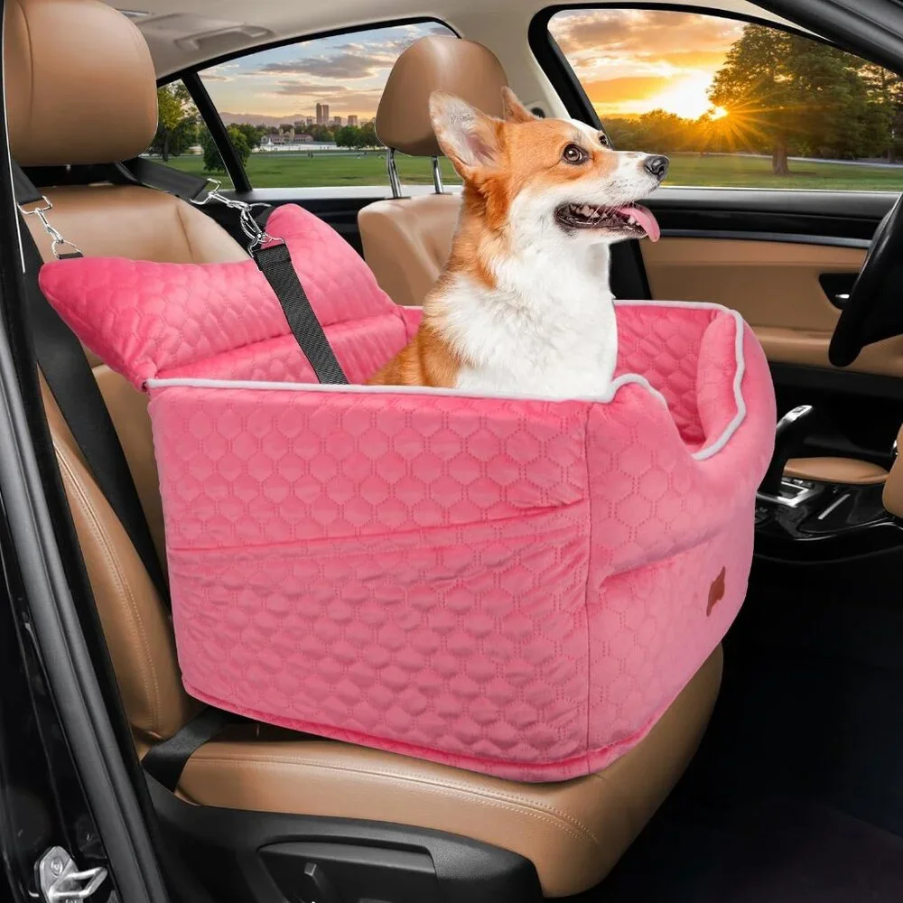 Dog Car Seat - Memory Foam Dog Booster Seat for Small Dogs Up to 25lbs